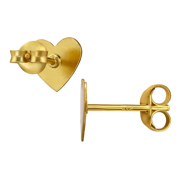 Gold Heart Stud Earrings