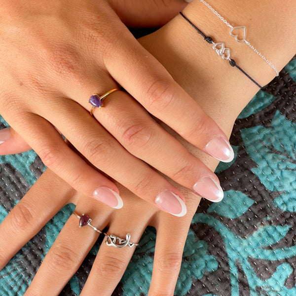 Gold Purple Copper Turquoise Ring