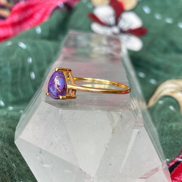 Gold Purple Copper Turquoise Ring