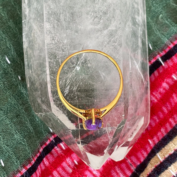 Gold Purple Copper Turquoise Ring
