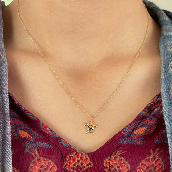 Gold Turtle Necklace