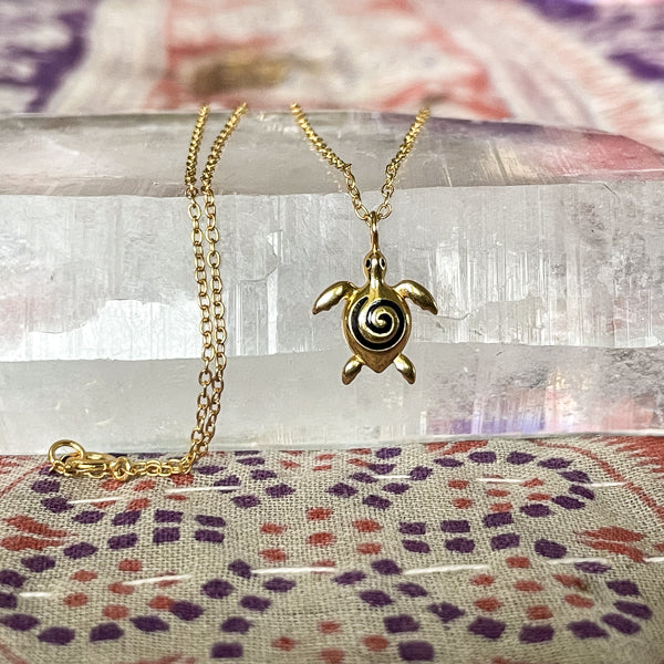 Gold Turtle Necklace