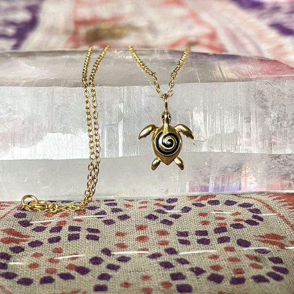 Gold Turtle Necklace
