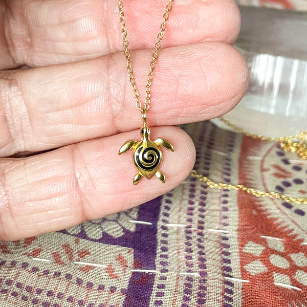 Gold Turtle Necklace