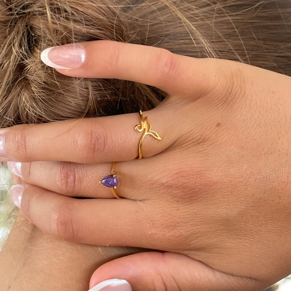 Gold Whale Tail Ring