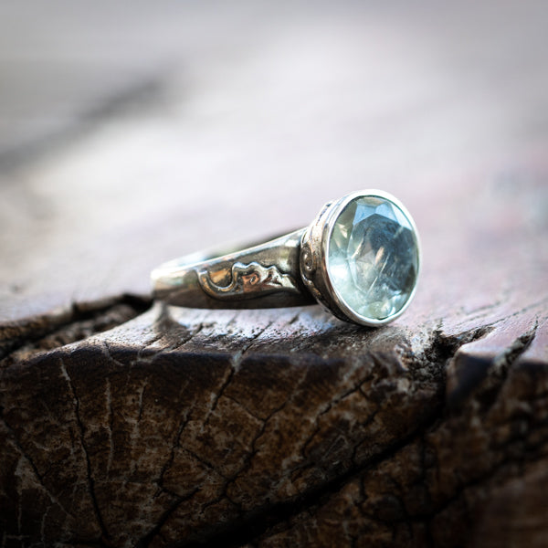 Chunky Green Amethyst Ring