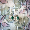 Cut Green Onyx Flower Earrings