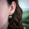 Cut Green Onyx Flower Earrings