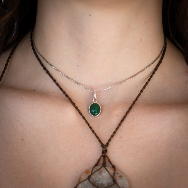 Oval Nephrite Jade Necklace