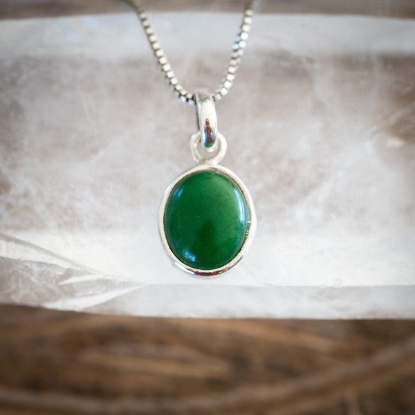 Oval Nephrite Jade Necklace