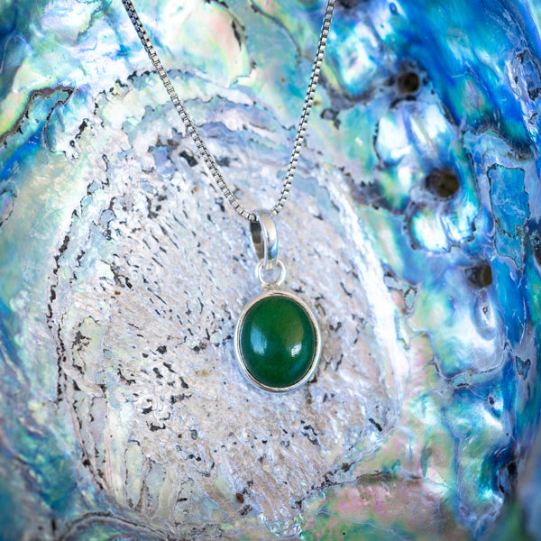 Oval Nephrite Jade Necklace
