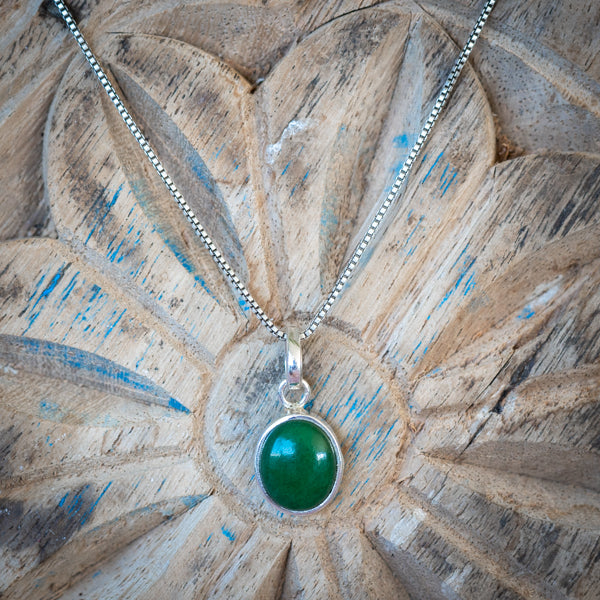 Oval Nephrite Jade Necklace