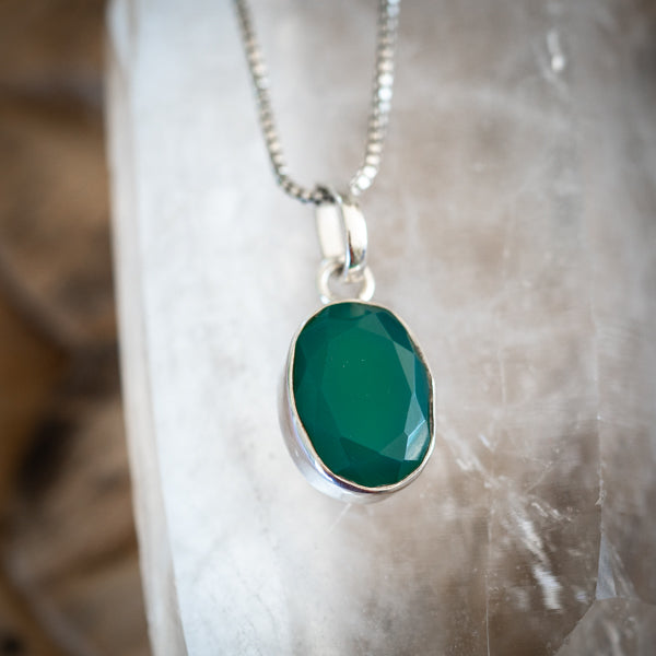 Cut Green Onyx Necklace