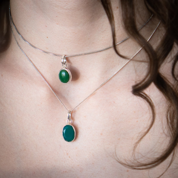 Cut Green Onyx Necklace