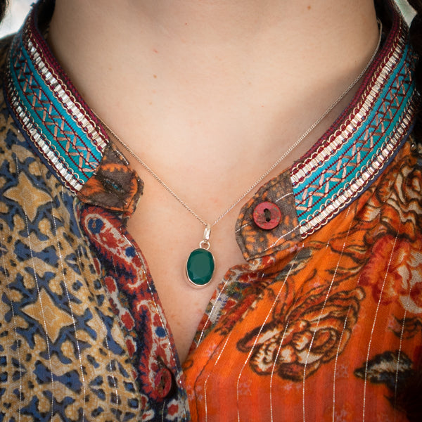 Cut Green Onyx Necklace