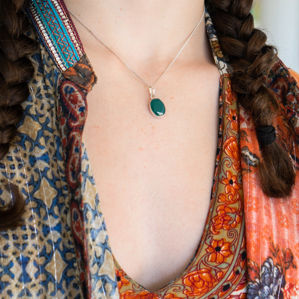Cut Green Onyx Necklace