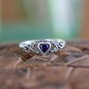 CZ Amethyst Heart Ring