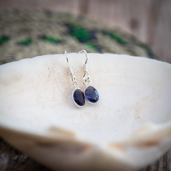 Oval Cut Iolite Earrings