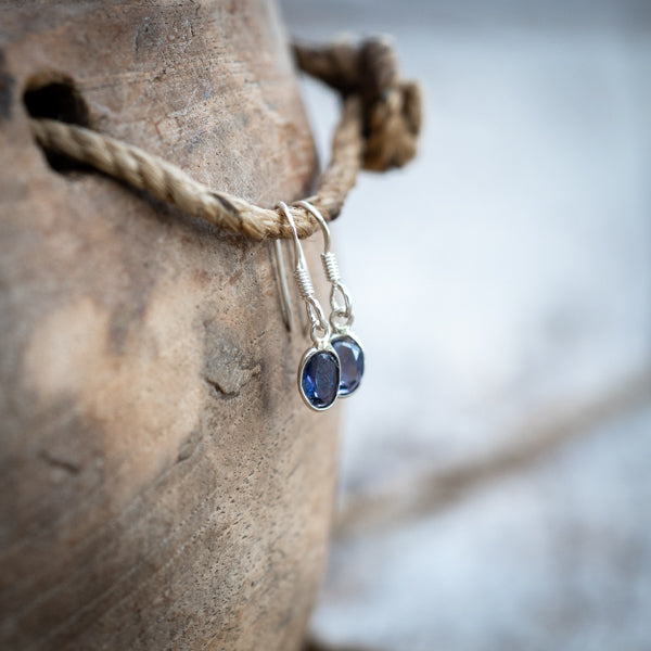 Oval Cut Iolite Earrings