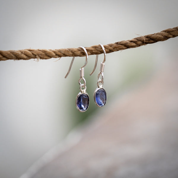 Oval Cut Iolite Earrings