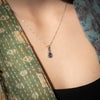 Dainty Pear Cut Iolite Necklace