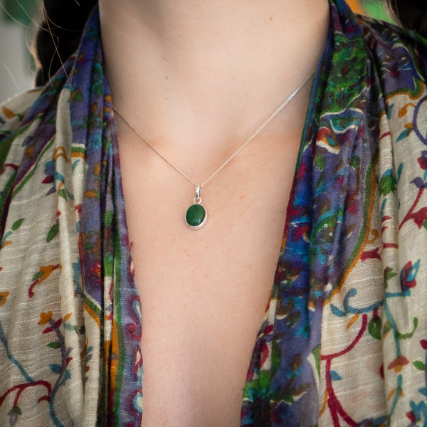 Oval Nephrite Jade Necklace