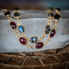 Oval Garnet Gold Bracelet
