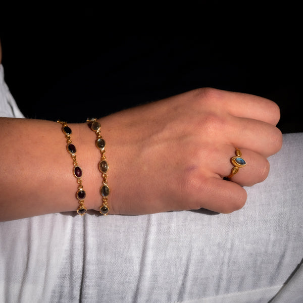 Gold Labradorite Leaf Ring
