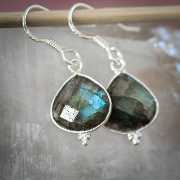 Boho Cut Labradorite Earrings
