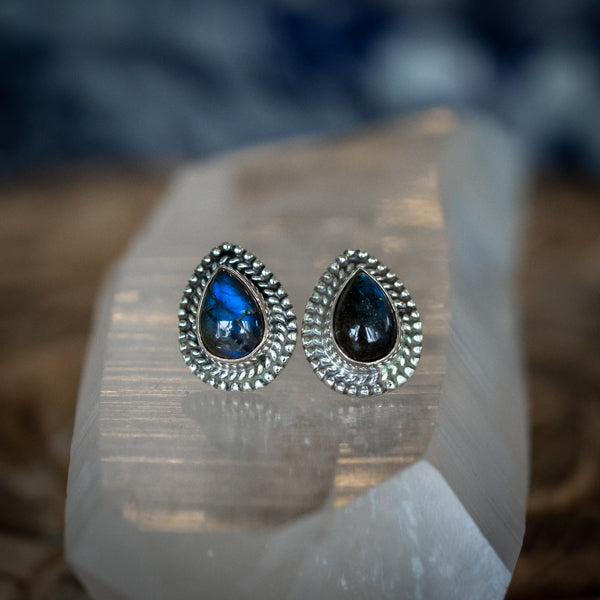Raindrop Labradorite Studs