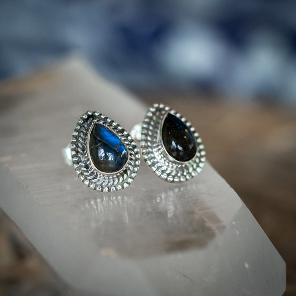 Raindrop Labradorite Studs
