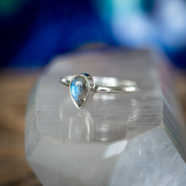 Labradorite Pear Ring