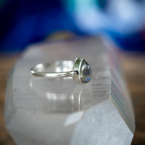 Labradorite Pear Ring