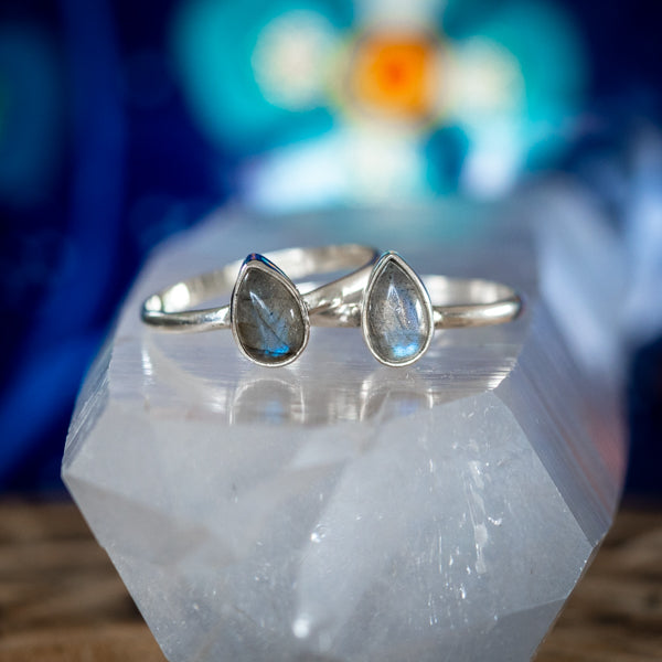 Labradorite Pear Ring