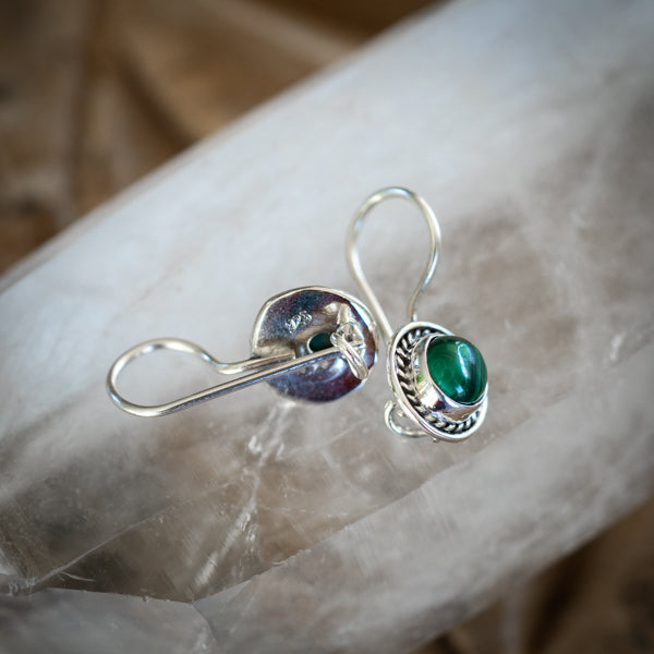 Circle Malachite Earrings