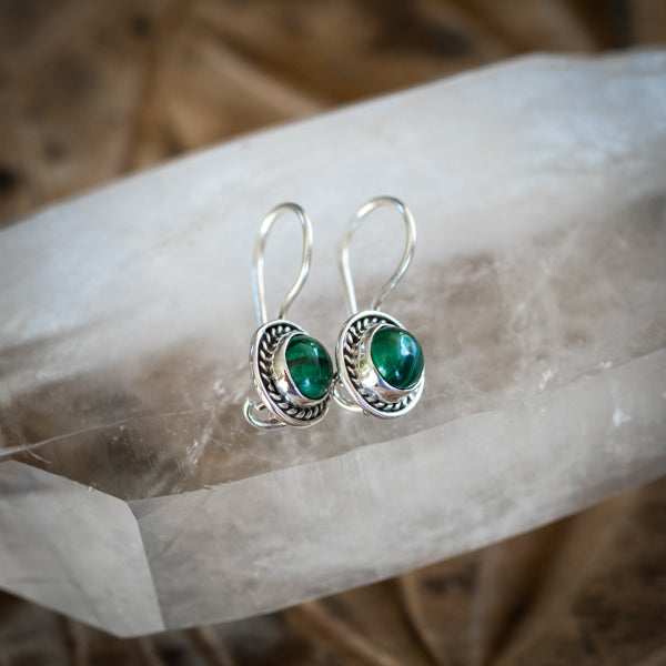 Circle Malachite Earrings