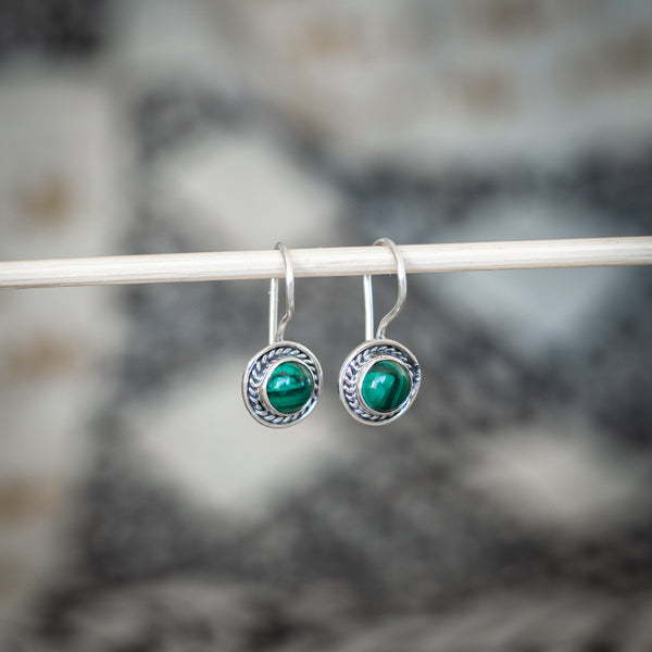 Circle Malachite Earrings