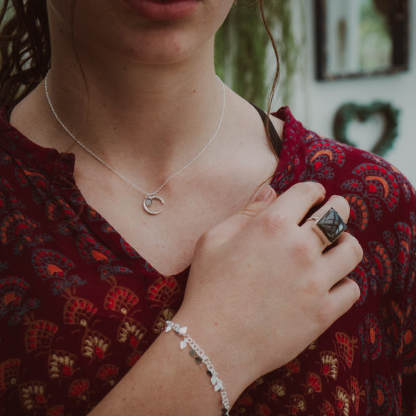 Silver Moon Necklace