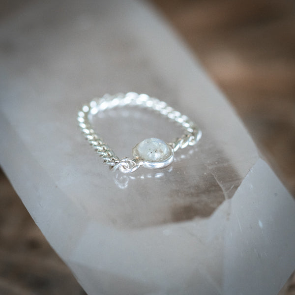 Moonstone Chain Ring