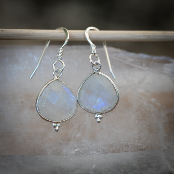Boho Rainbow Moonstone Earrings
