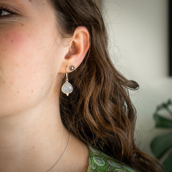 Boho Rainbow Moonstone Earrings