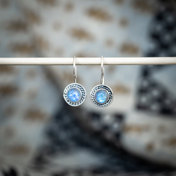 Circle Moonstone Earrings
