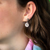 Cut Moonstone Flower Earrings