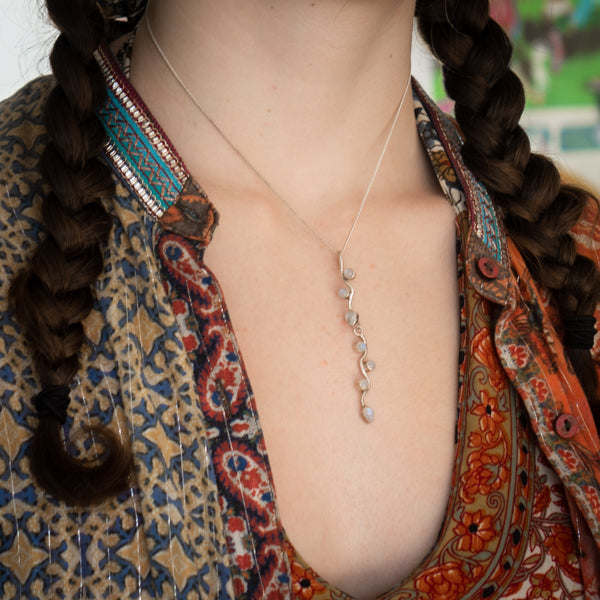 Six Drop Moonstone Necklace