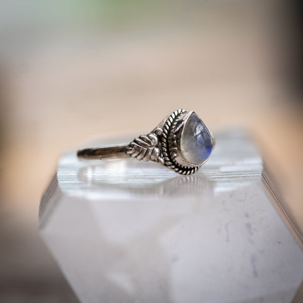 Moonstone Leaf Ring