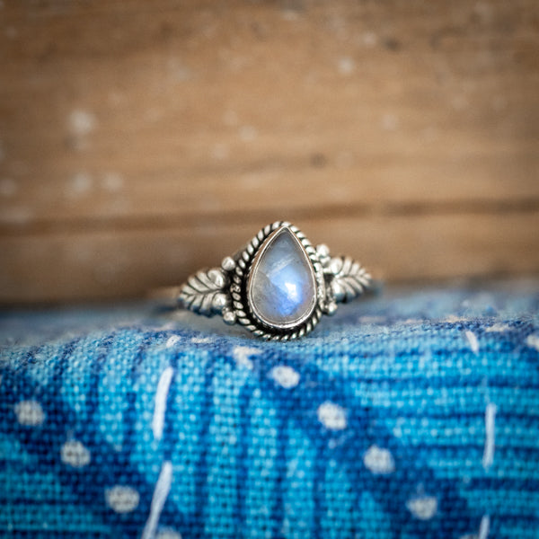 Moonstone Leaf Ring
