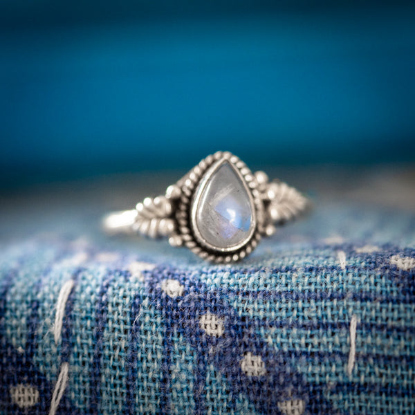 Moonstone Leaf Ring