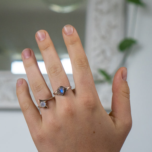 Moonstone Leaf Ring
