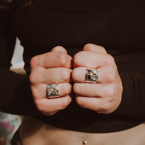 Multi Shape Moonstone Ring
