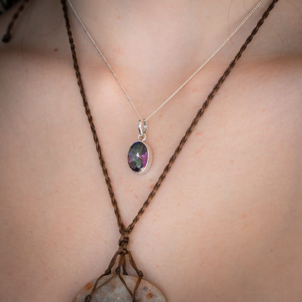 Oval Mystic Topaz Necklace